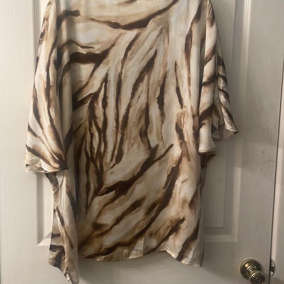 Chico’s animal print crystal and beaded embellished coverup tunic blouse XL - Picture 7 of 10